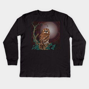 Tawny Owl Mistress of the Night Kids Long Sleeve T-Shirt